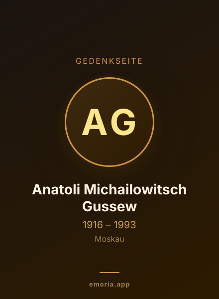 Gedenkportrait von Anatoli Michailowitsch Gussew
