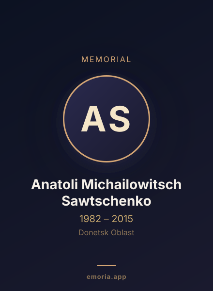 Memorial portrait of Anatoli Michailowitsch Sawtschenko