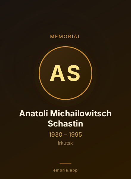 Memorial portrait of Anatoli Michailowitsch Schastin