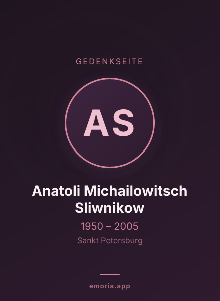 Gedenkportrait von Anatoli Michailowitsch Sliwnikow