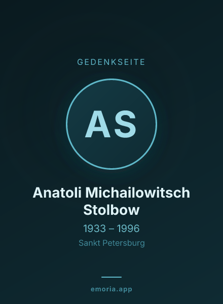 Gedenkportrait von Anatoli Michailowitsch Stolbow