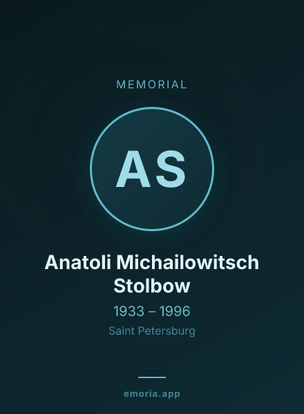 Memorial portrait of Anatoli Michailowitsch Stolbow