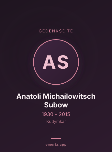 Gedenkportrait von Anatoli Michailowitsch Subow
