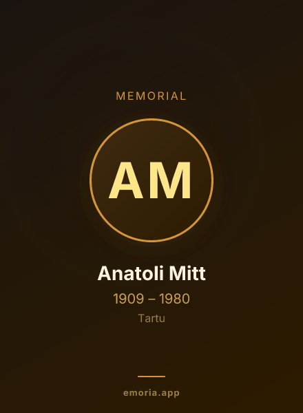 Memorial portrait of Anatoli Mitt