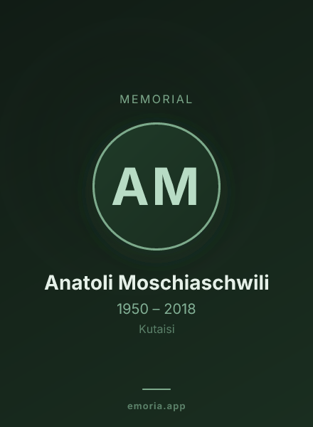 Memorial portrait of Anatoli Moschiaschwili