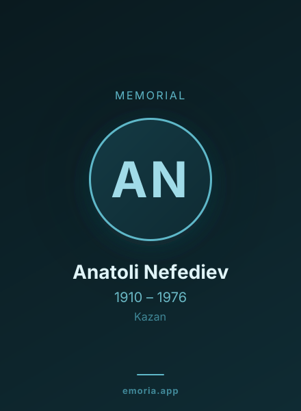 Memorial portrait of Anatoli Nefediev