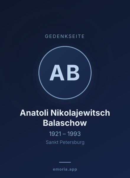 Gedenkportrait von Anatoli Nikolajewitsch Balaschow