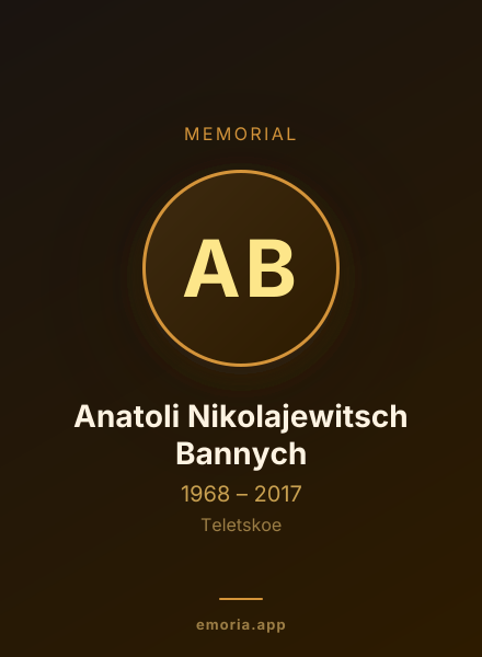 Memorial portrait of Anatoli Nikolajewitsch Bannych