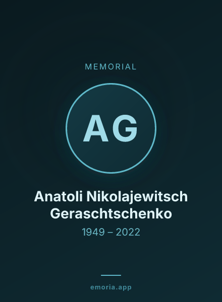 Memorial portrait of Anatoli Nikolajewitsch Geraschtschenko