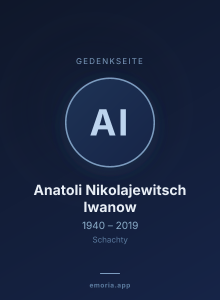 Gedenkportrait von Anatoli Nikolajewitsch Iwanow