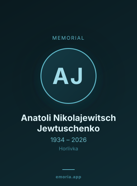 Memorial portrait of Anatoli Nikolajewitsch Jewtuschenko