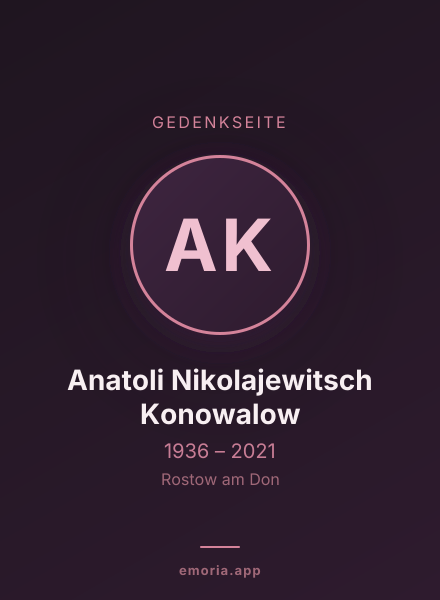Gedenkportrait von Anatoli Nikolajewitsch Konowalow