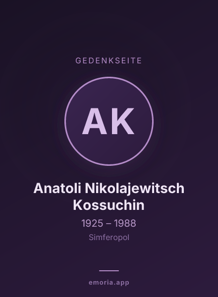 Gedenkportrait von Anatoli Nikolajewitsch Kossuchin