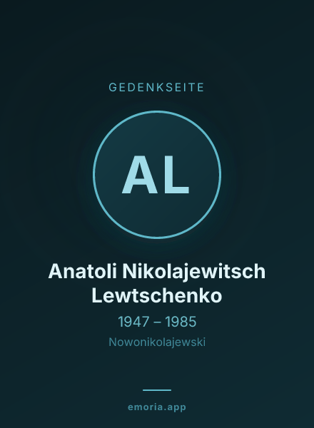 Gedenkportrait von Anatoli Nikolajewitsch Lewtschenko