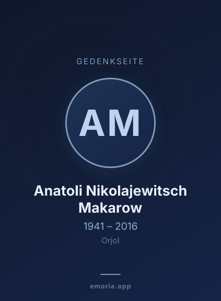 Gedenkportrait von Anatoli Nikolajewitsch Makarow