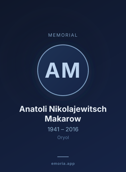Memorial portrait of Anatoli Nikolajewitsch Makarow