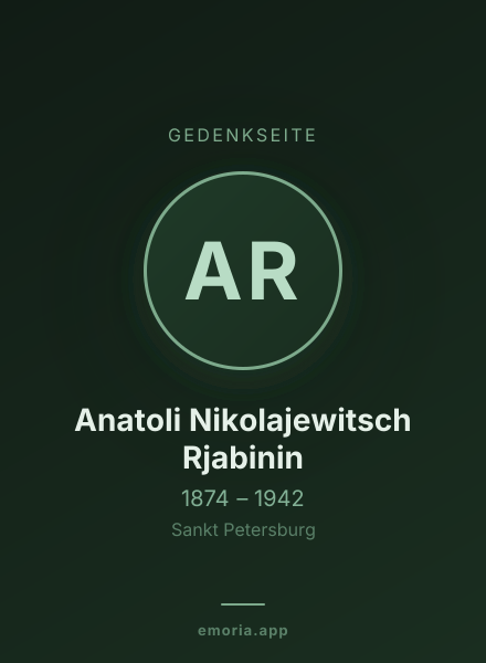 Gedenkportrait von Anatoli Nikolajewitsch Rjabinin