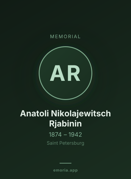 Memorial portrait of Anatoli Nikolajewitsch Rjabinin