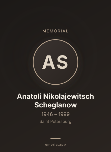 Memorial portrait of Anatoli Nikolajewitsch Scheglanow