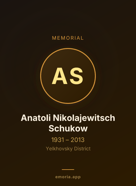 Memorial portrait of Anatoli Nikolajewitsch Schukow