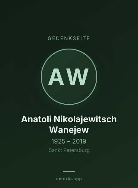 Gedenkportrait von Anatoli Nikolajewitsch Wanejew