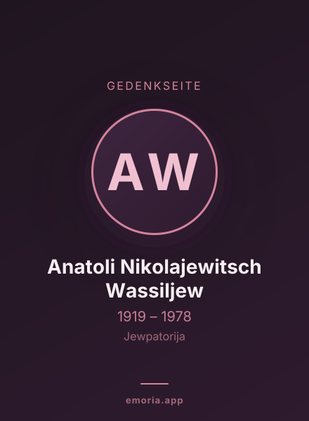Gedenkportrait von Anatoli Nikolajewitsch Wassiljew