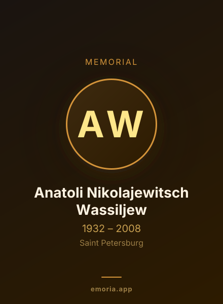 Memorial portrait of Anatoli Nikolajewitsch Wassiljew