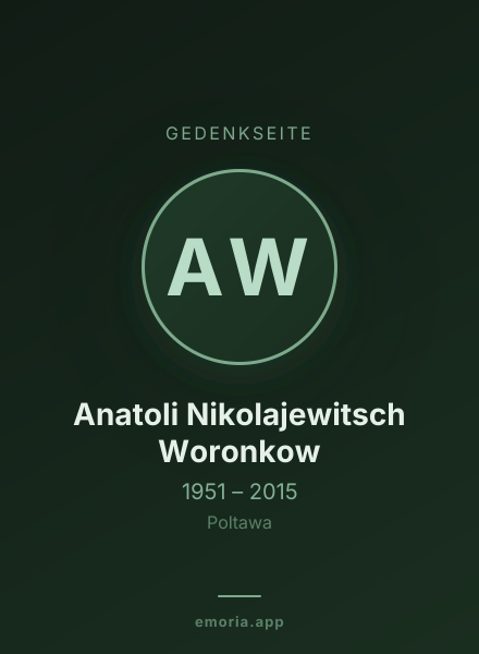 Gedenkportrait von Anatoli Nikolajewitsch Woronkow