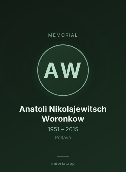 Memorial portrait of Anatoli Nikolajewitsch Woronkow