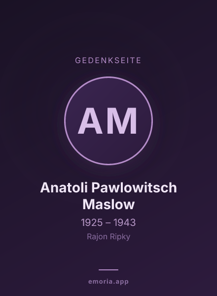Gedenkportrait von Anatoli Pawlowitsch Maslow