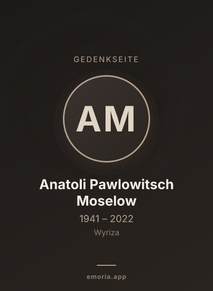 Gedenkportrait von Anatoli Pawlowitsch Moselow