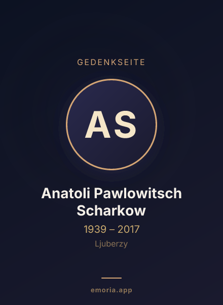 Gedenkportrait von Anatoli Pawlowitsch Scharkow