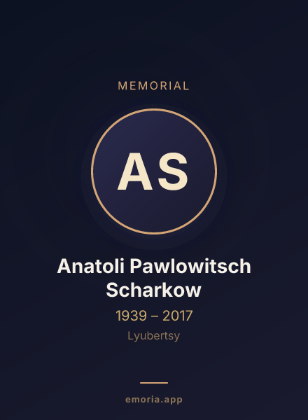 Memorial portrait of Anatoli Pawlowitsch Scharkow