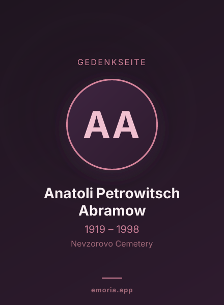 Gedenkportrait von Anatoli Petrowitsch Abramow