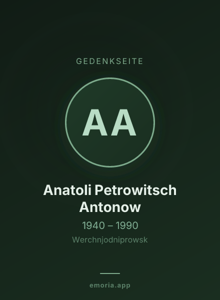 Gedenkportrait von Anatoli Petrowitsch Antonow