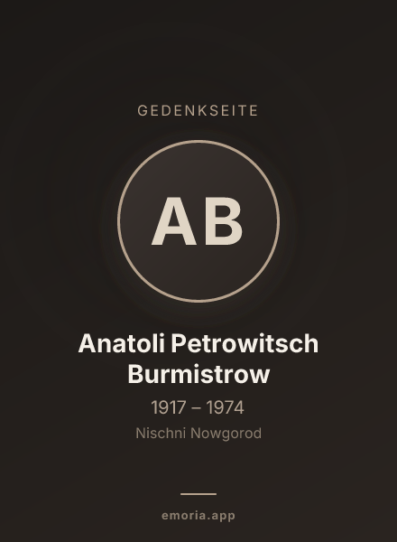 Gedenkportrait von Anatoli Petrowitsch Burmistrow