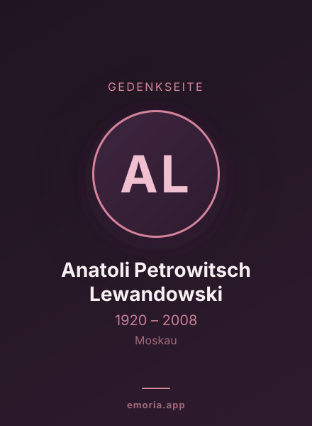 Gedenkportrait von Anatoli Petrowitsch Lewandowski