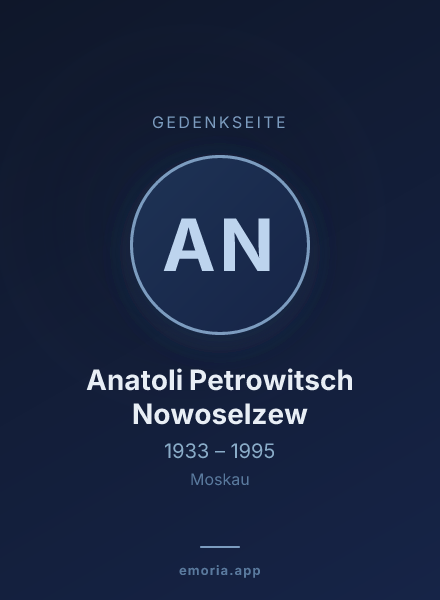 Gedenkportrait von Anatoli Petrowitsch Nowoselzew