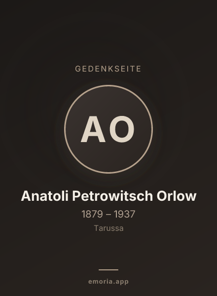 Gedenkportrait von Anatoli Petrowitsch Orlow