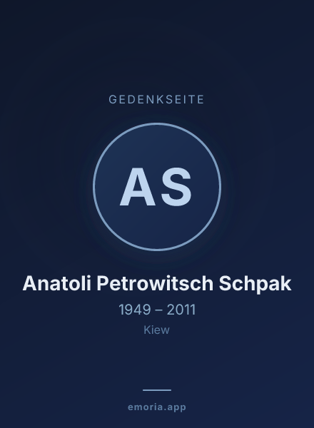 Gedenkportrait von Anatoli Petrowitsch Schpak