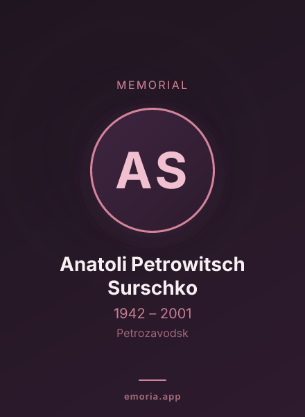 Memorial portrait of Anatoli Petrowitsch Surschko