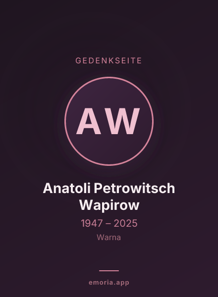 Gedenkportrait von Anatoli Petrowitsch Wapirow