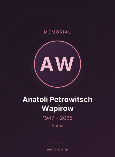 Memorial portrait of Anatoli Petrowitsch Wapirow