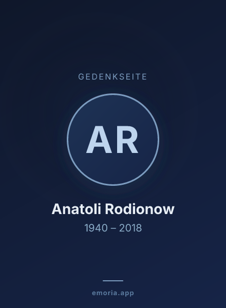 Gedenkportrait von Anatoli Rodionow