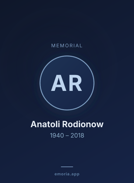 Memorial portrait of Anatoli Rodionow