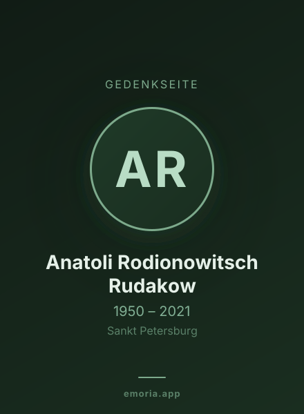 Gedenkportrait von Anatoli Rodionowitsch Rudakow