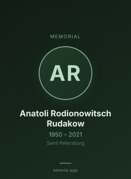 Memorial portrait of Anatoli Rodionowitsch Rudakow