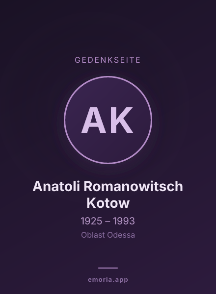 Gedenkportrait von Anatoli Romanowitsch Kotow