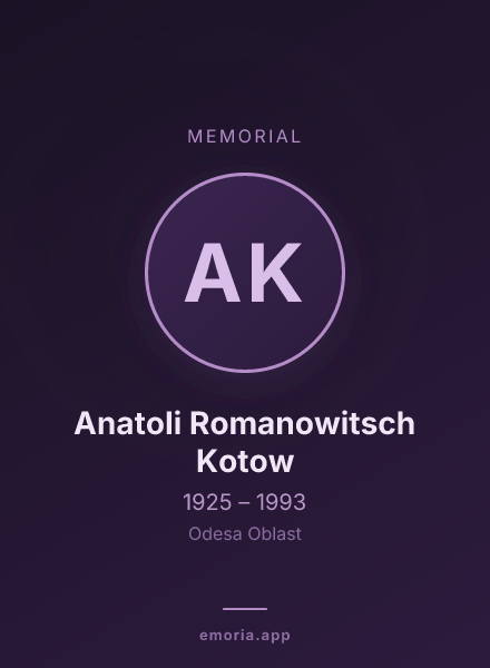 Memorial portrait of Anatoli Romanowitsch Kotow