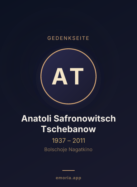 Gedenkportrait von Anatoli Safronowitsch Tschebanow